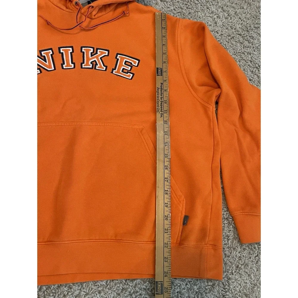 Vintage Y2K Nike Embroidered Hoodie Pullover Orange Spell-out Size Large